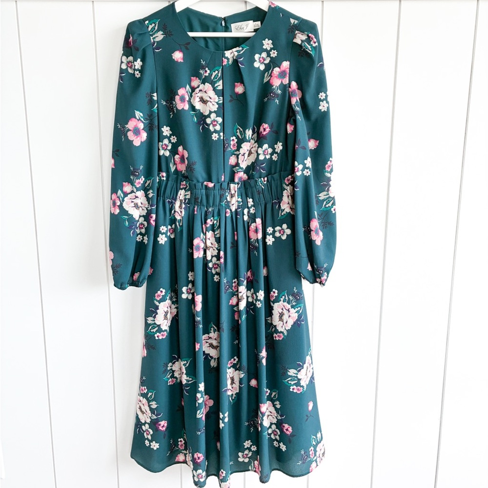 Eliza J Floral Green Midi Dress